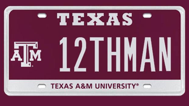 Texas A M 12thman License Plate Sells For Record Car