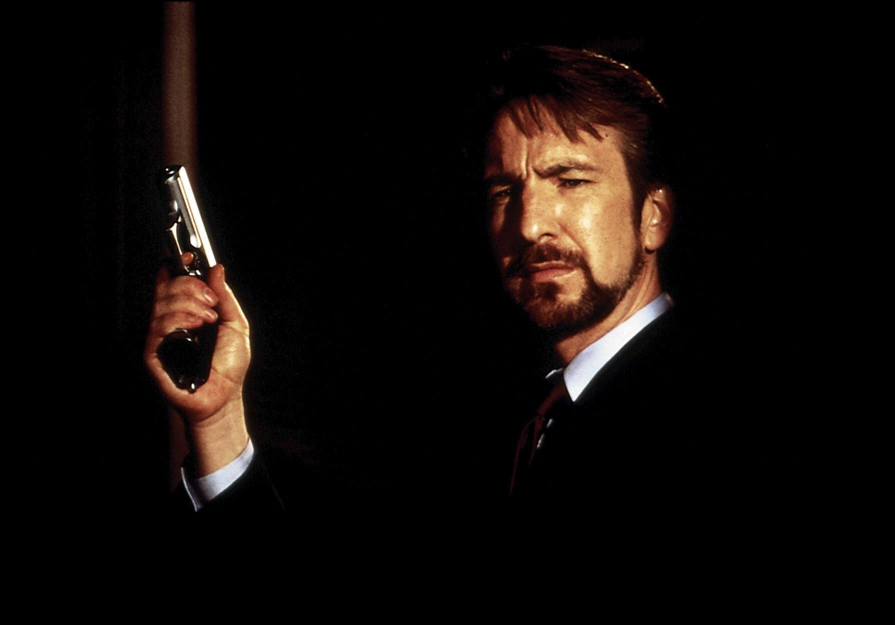 Alan Rickman Holding Gun HD Wallpaper Angry Face