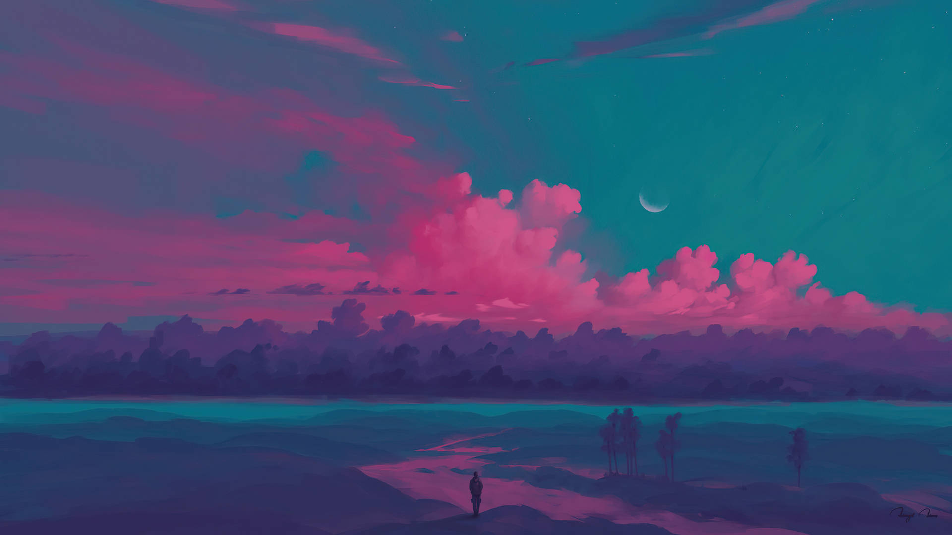 Pink Sunset Wallpaper
