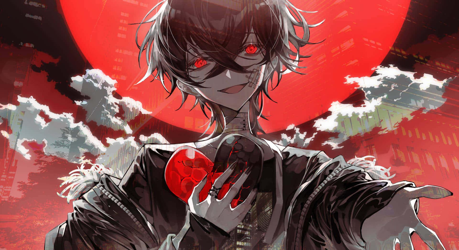 Scary Anime Boy Offers Heart Wallpaper