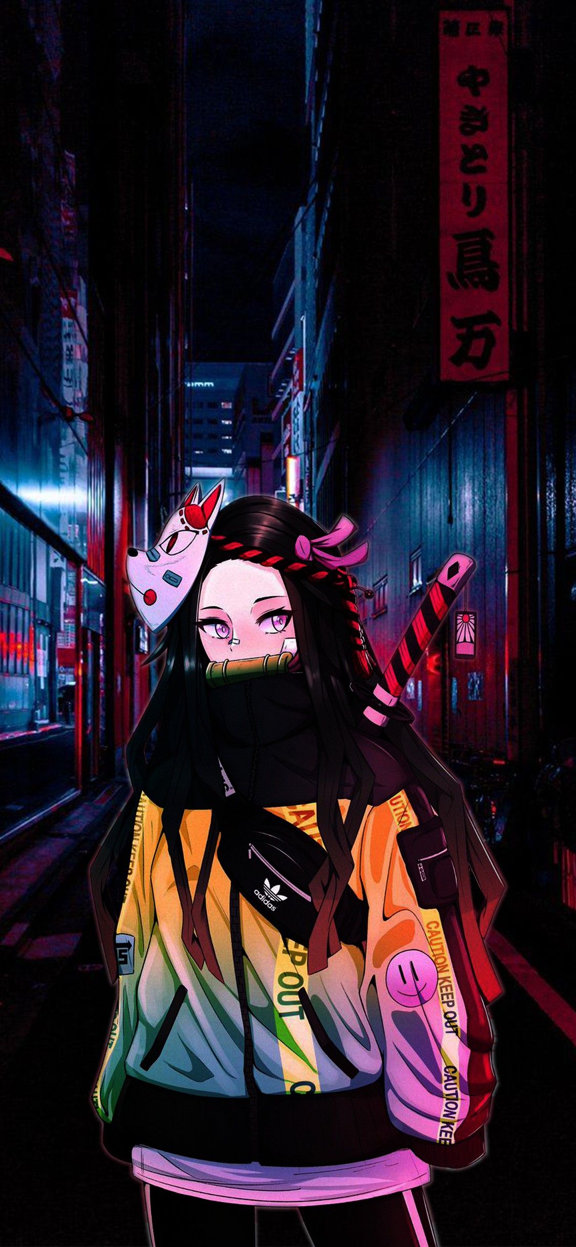 Nezuko Chawnn Streetwear Wallpaper Simple Phone iPad