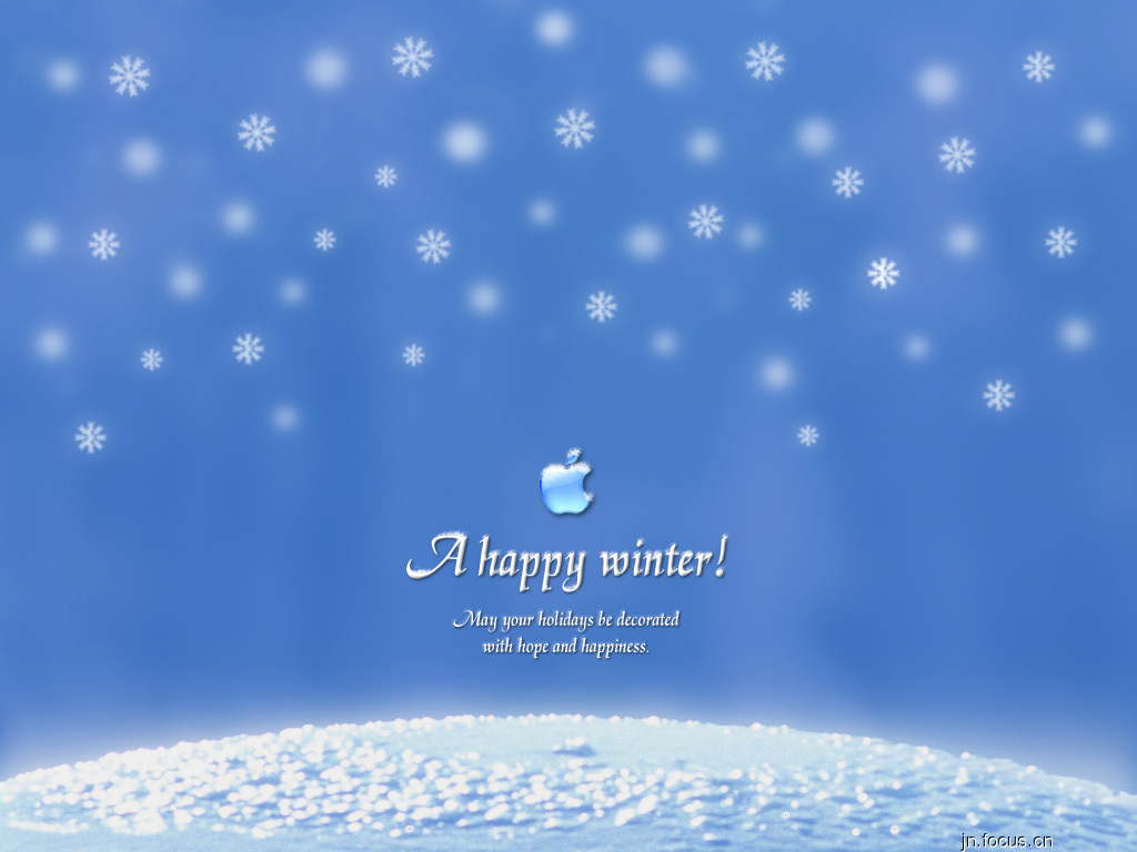 Happy Winter Apple Wallpaper