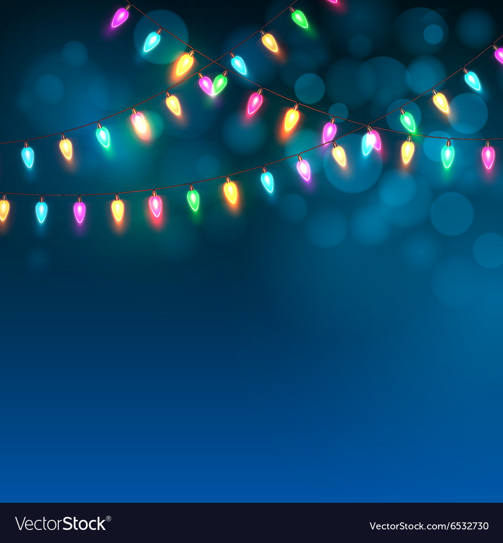 Blue Christmas Background With Lights Royalty Vector