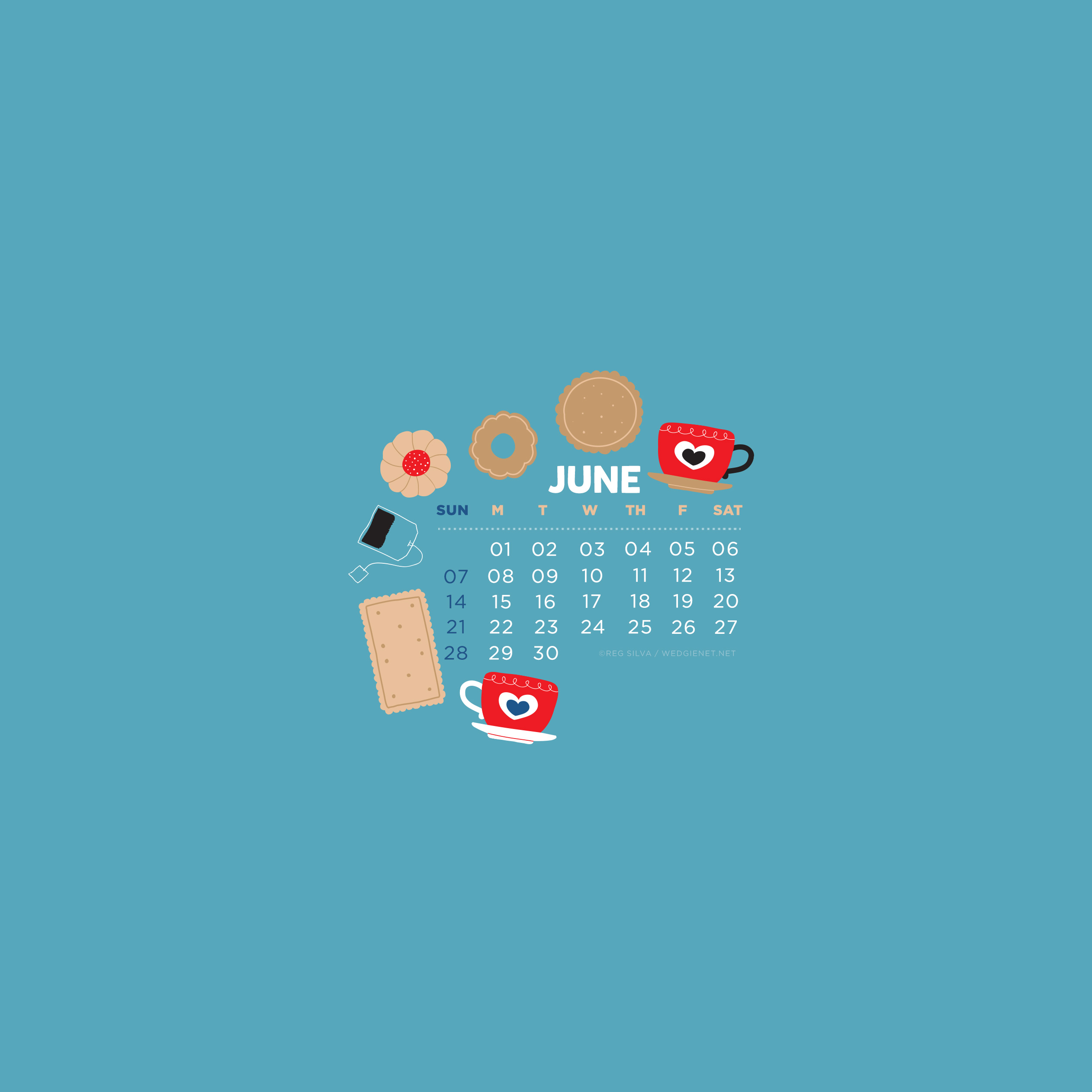 Desktop iPhone iPad Lock Screen Calendar Wallpaper Wedgie