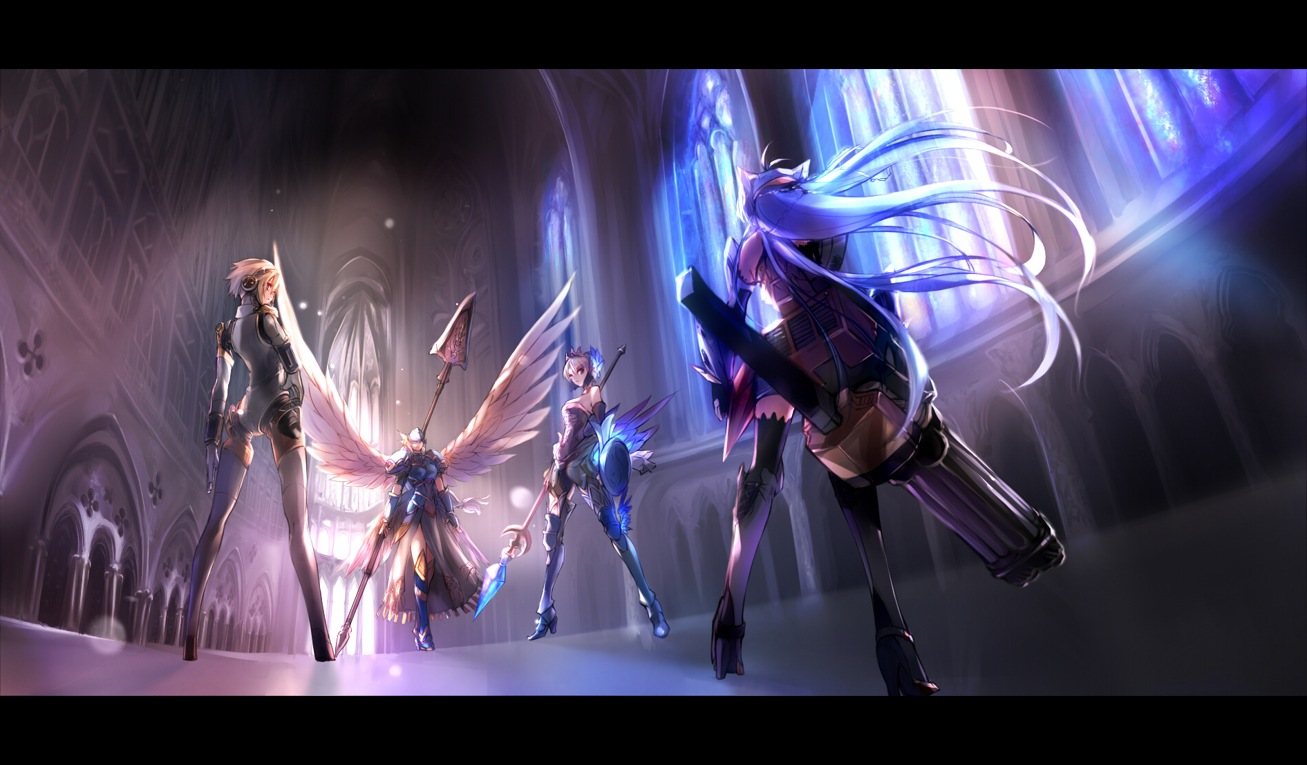 Spear Staff Thighhighs Valkyrie Profile Weapon Wings Xenosaga