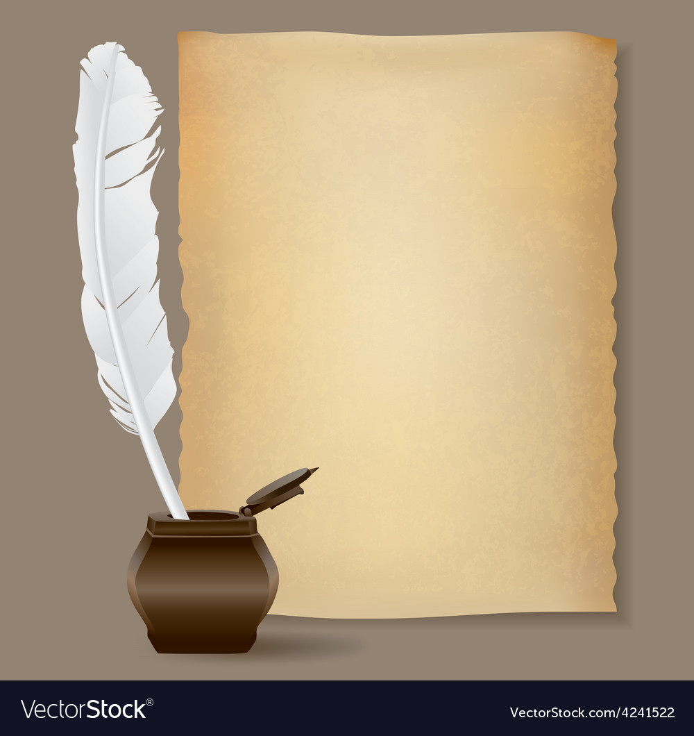 Feather Pen Background Royalty Vector Image