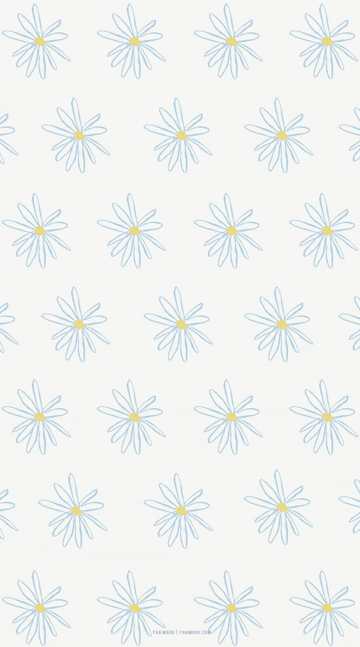 Cute Spring Wallpaper For Phone iPhone Daisy On Light Blue