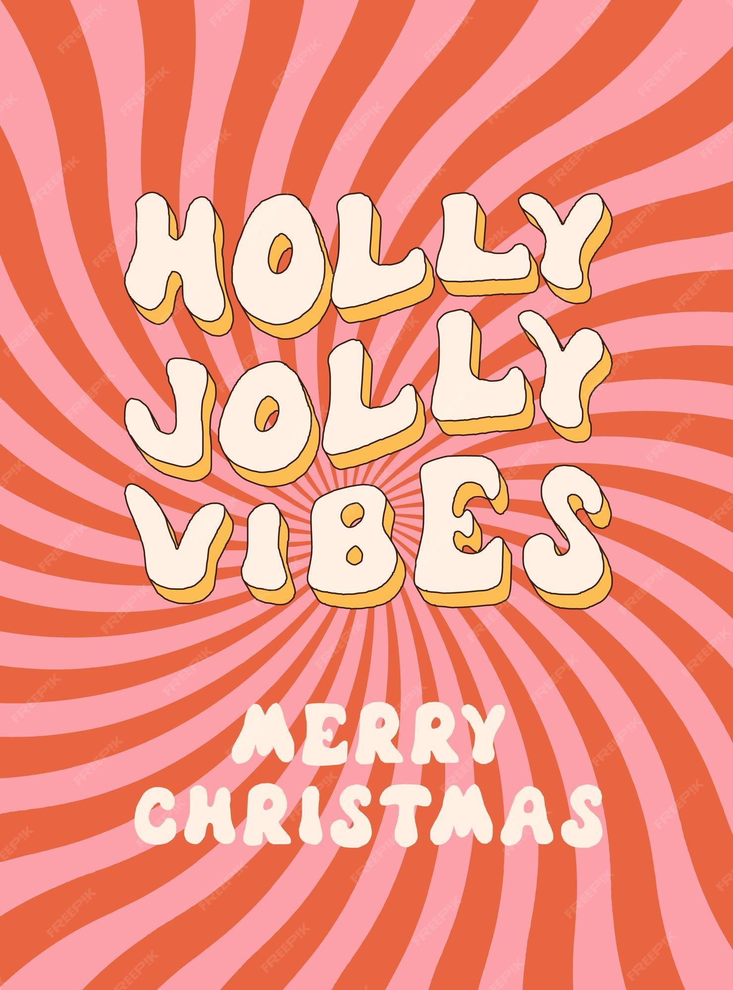 Premium Vector Merry Christmas And Happy New Year Holly Jolly