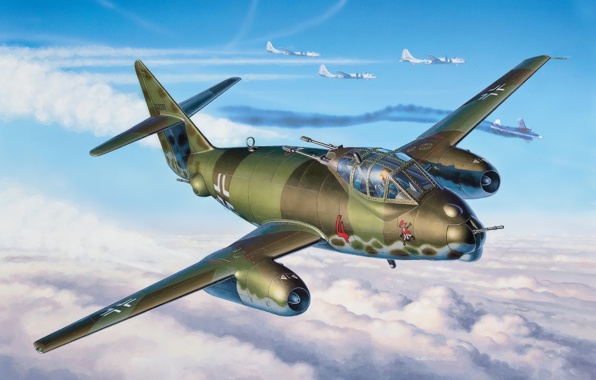 Wallpaper Messerschmitt Mep B Ww2 War Art Painting Aviation