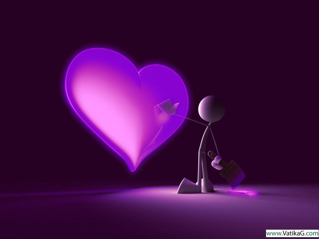 Purple Heart Funny Wallpaper For Mobile Cell