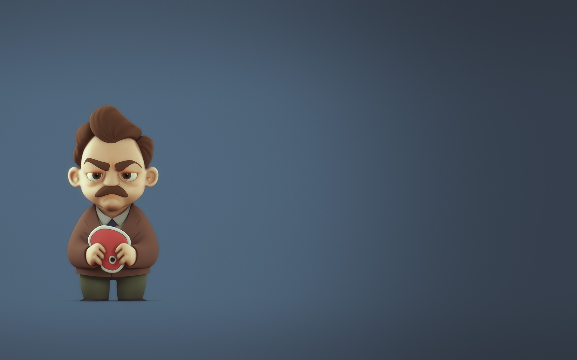 Minimalism Humor Ron Swanson Parks And Rec Wallpaper HD