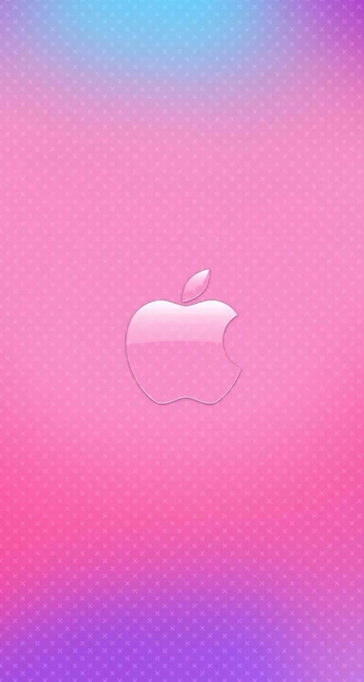 iPhone Wallpaper Apple Logo Pink Purple Parallax
