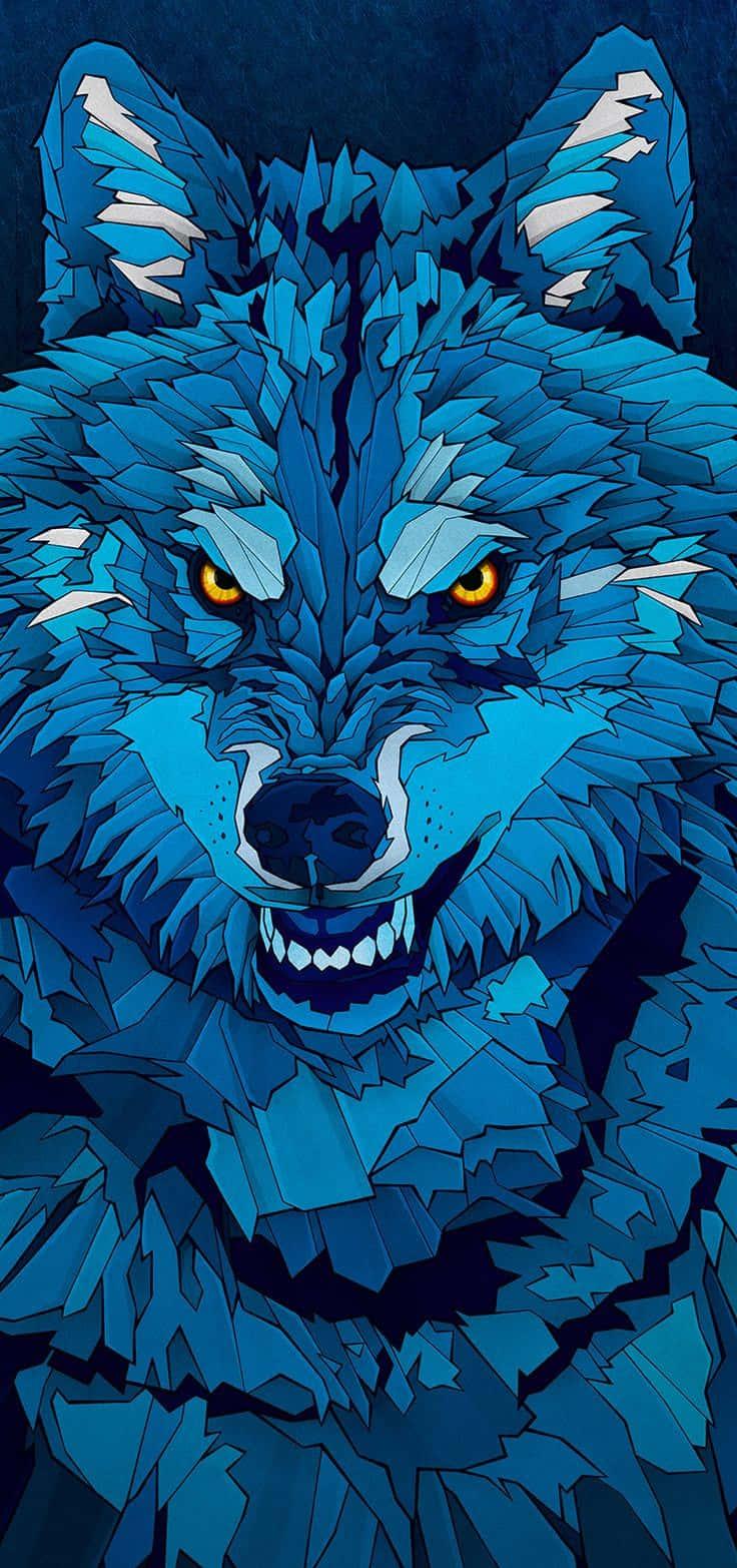 Cool Blue Wolf Wallpaper