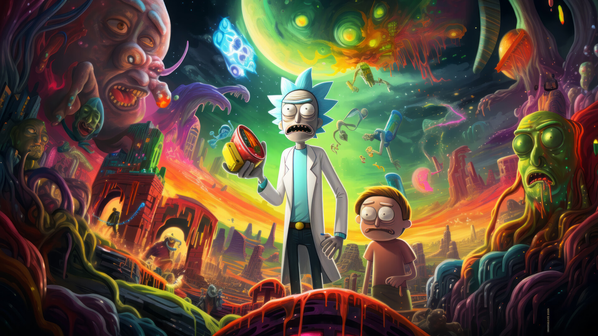 Rick And Morty Art 4k Wallpaper