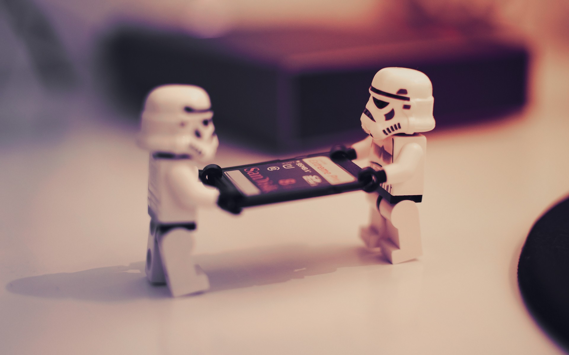 Lego stormtroopers carrying a SD Card wallpaper 19398