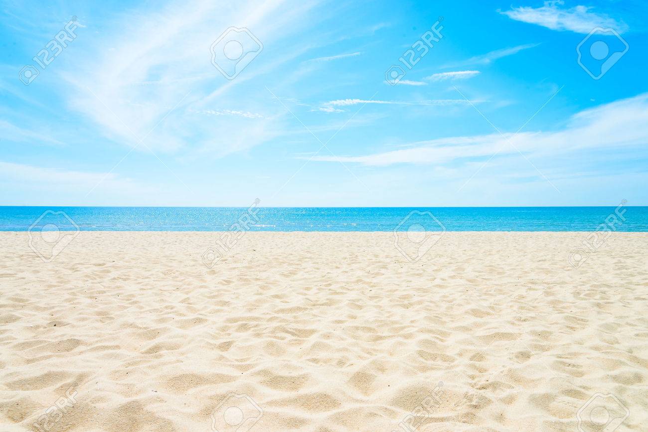 Empty Sea And Beach Background With Copy Space Stock Photo