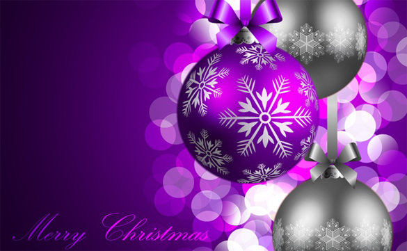 Purple Christmas Ornament Background Vector