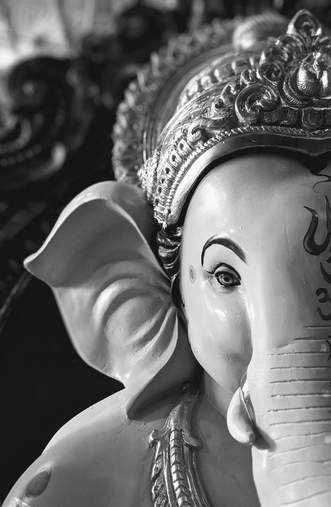 Ganesh Black And White Wallpaper
