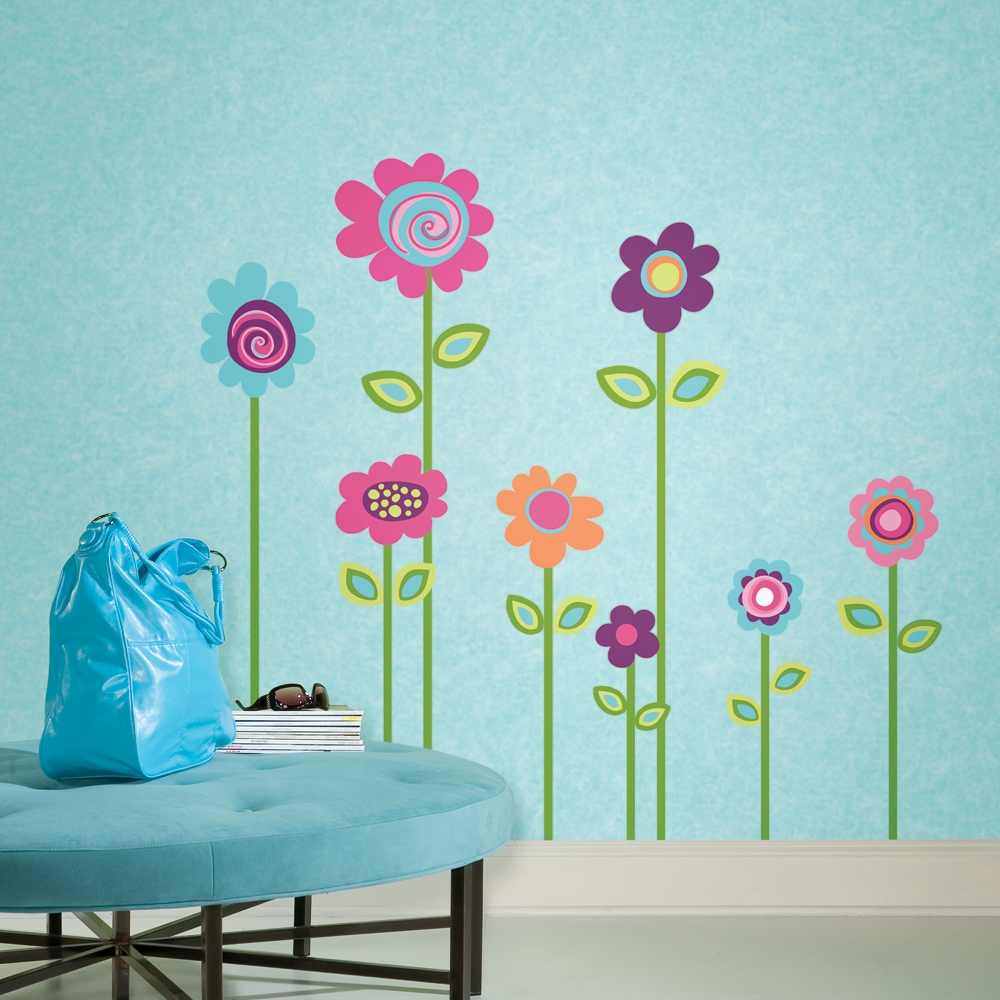 Removable Wall Decals Flower Stripe Giant Wall Decals