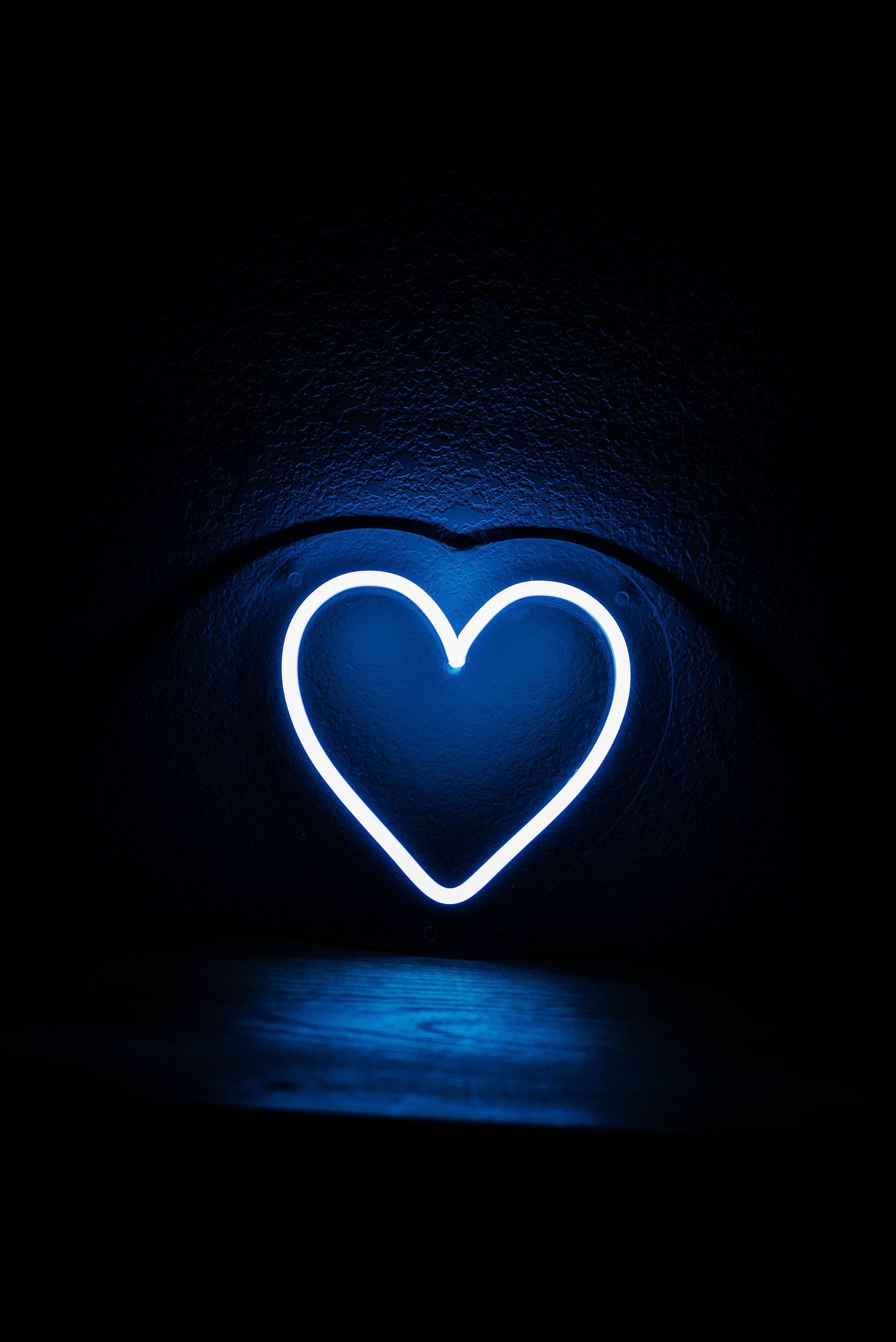 HD wallpaper blue heart flame wallpaper love dark minimalism positive  emotion  Wallpaper Flare
