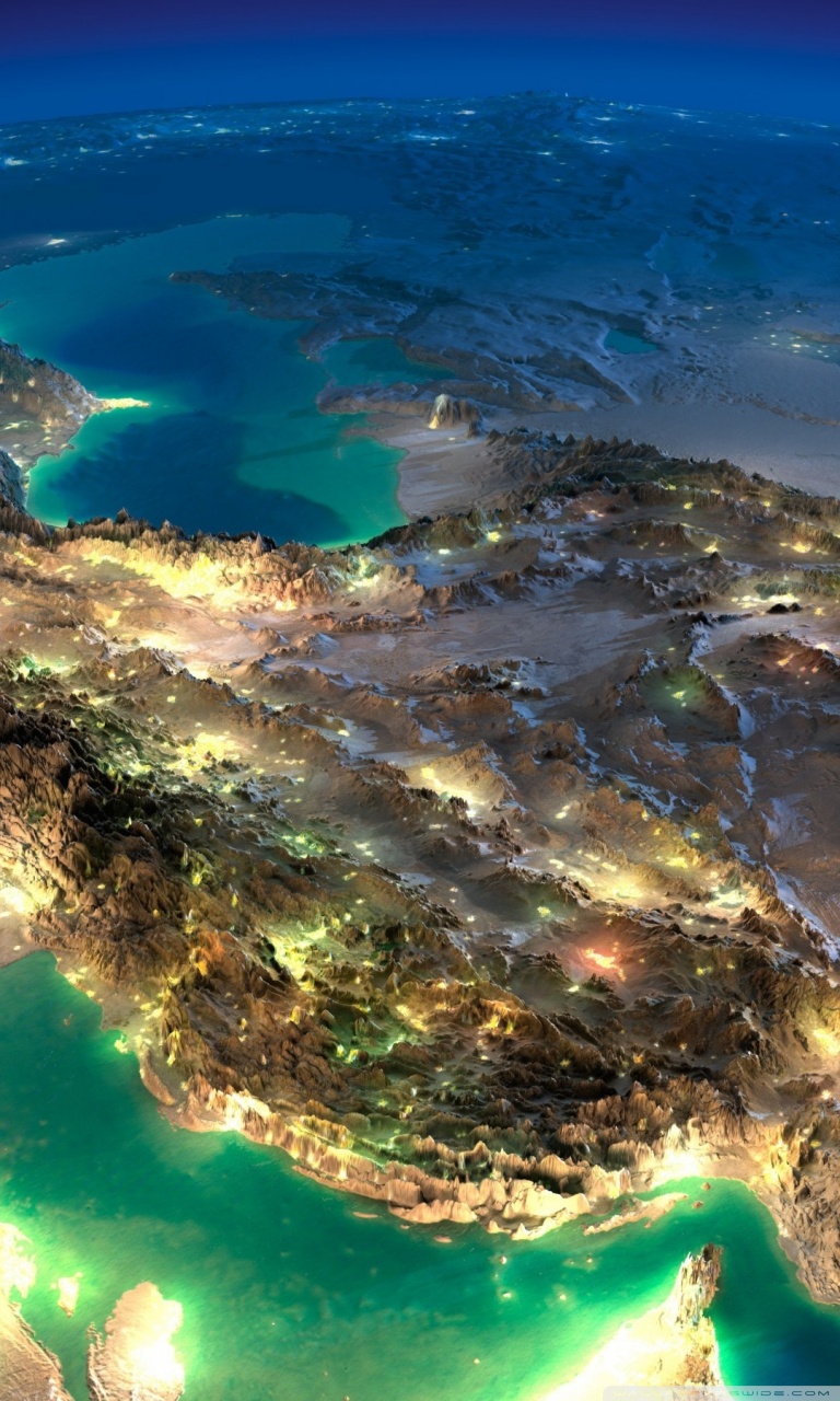 Very Nice Satellite Image Of Iran 4k HD Desktop Wallpaper For