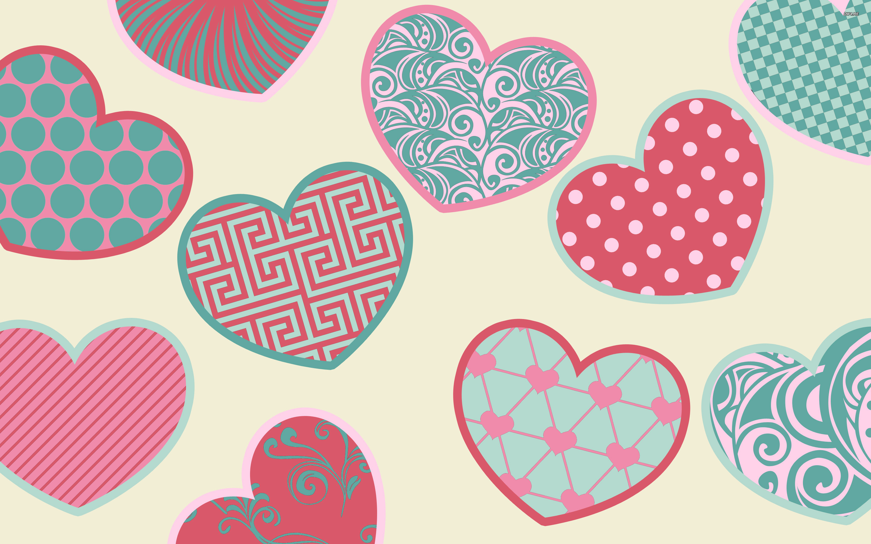  71 Colorful Hearts  Wallpaper  on WallpaperSafari