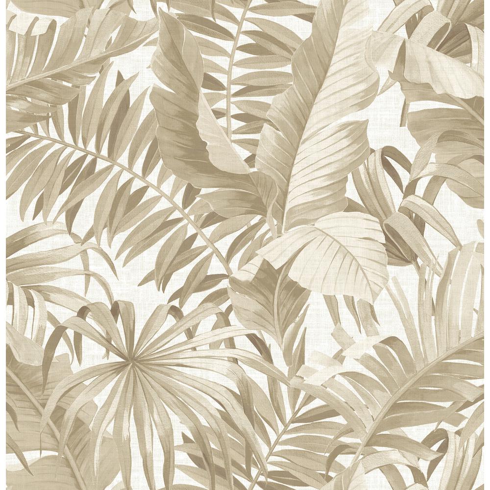 A Street Sq Ft Alfresco Taupe Palm Leaf Wallpaper