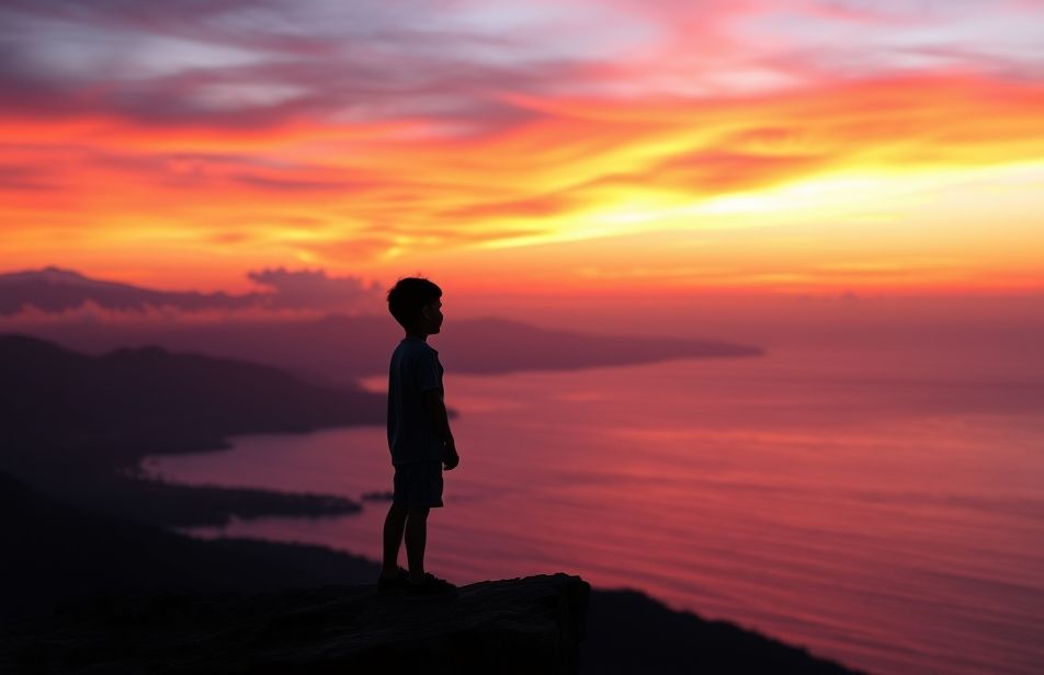 Shadow Boy Sunset Wallpaper