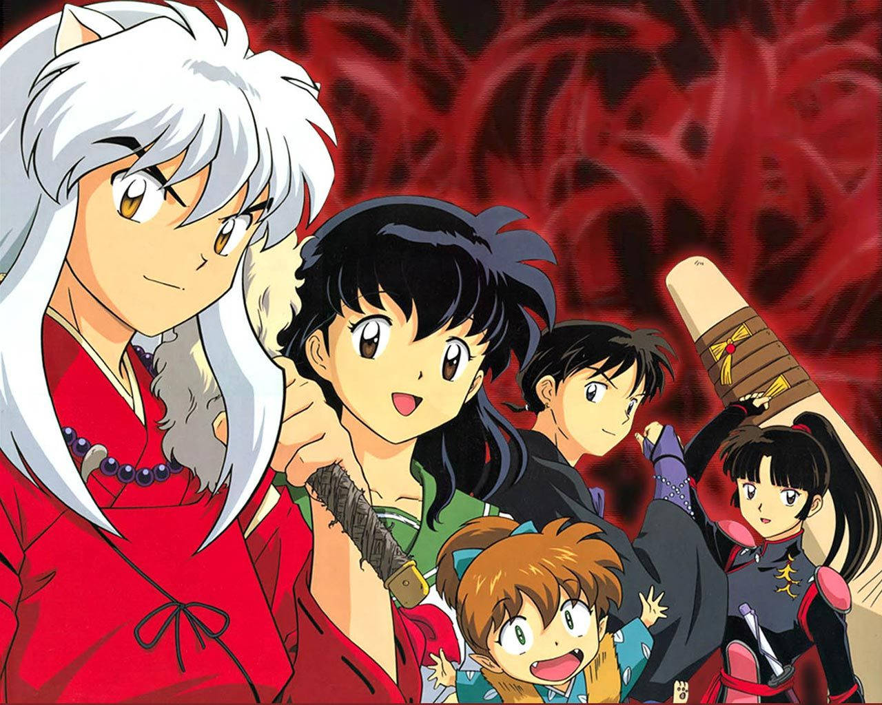 Inuyasha And Friends In Red C8lrbvpan4h1iqcf Wallpaper