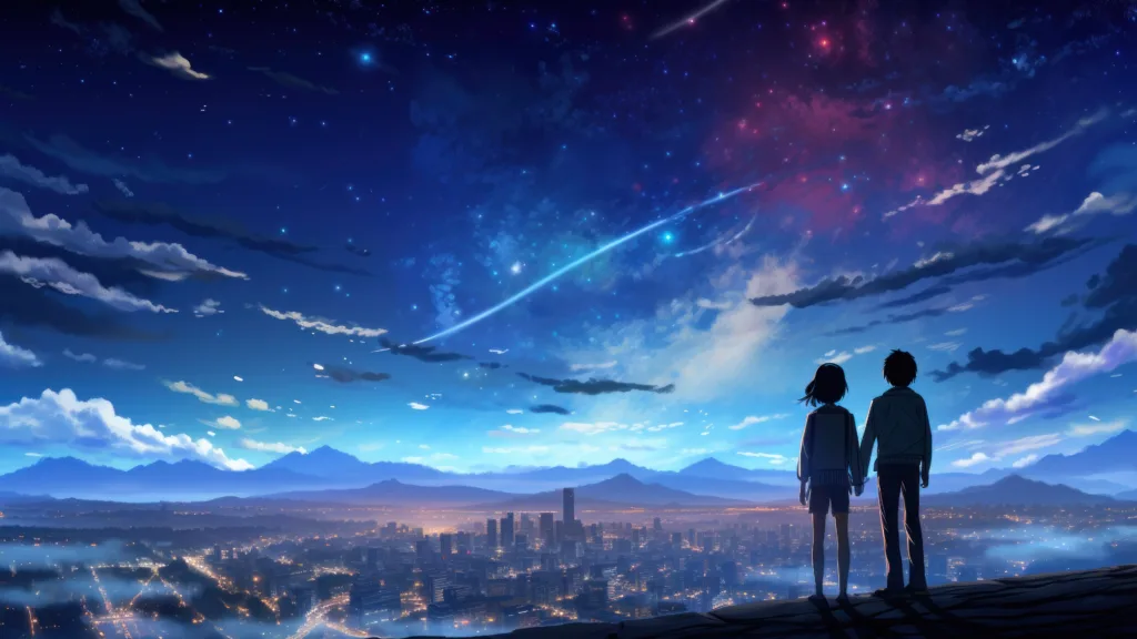 🔥 Download Anime Characters Starry Sky Ai Generated 4k Wallpaper by ...