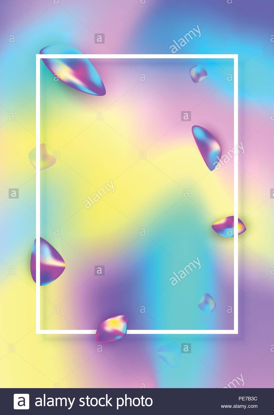 Vertical Cover For Graphic Design Background With Holographic