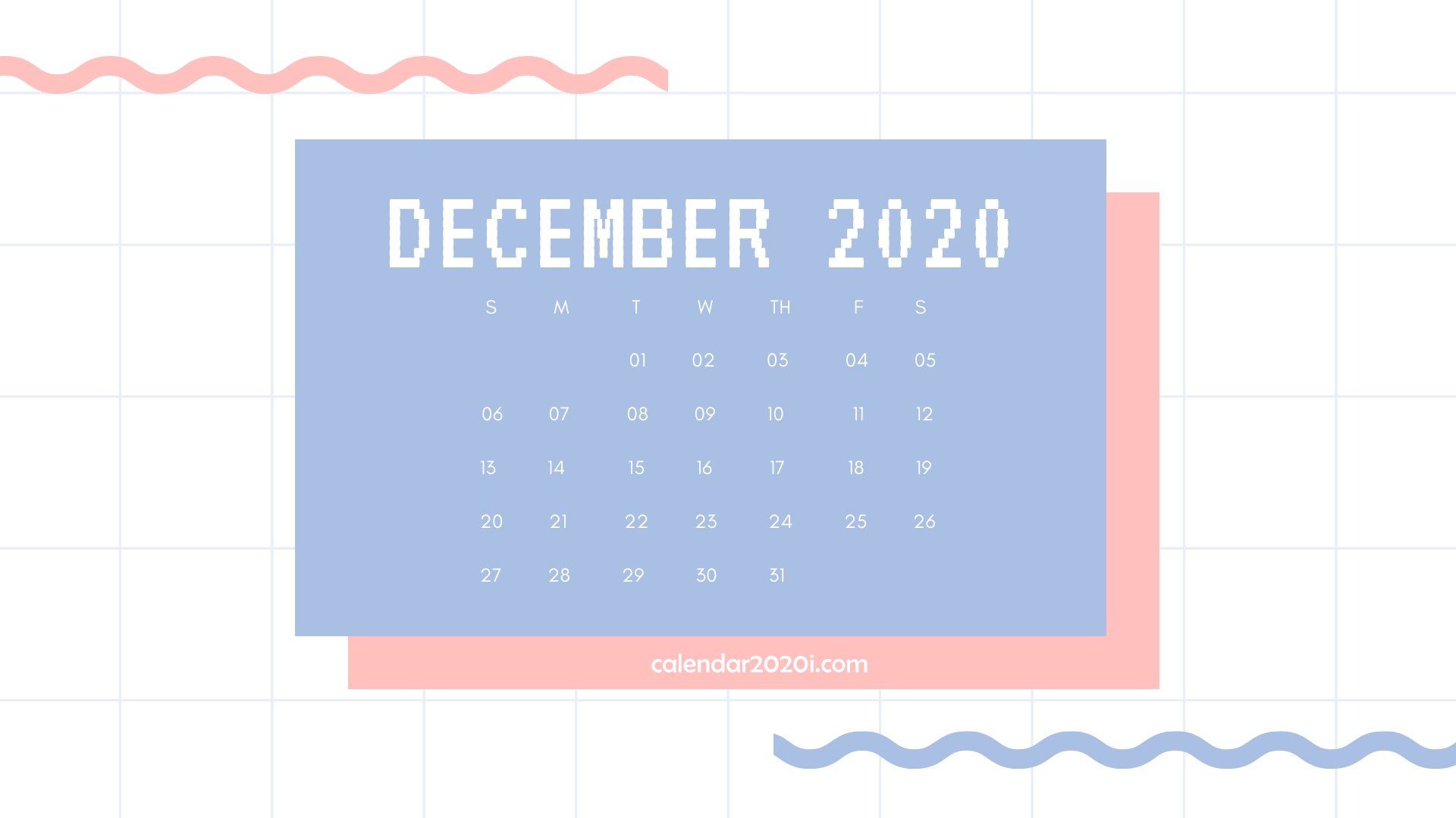 December Calendar Wallpaper Top