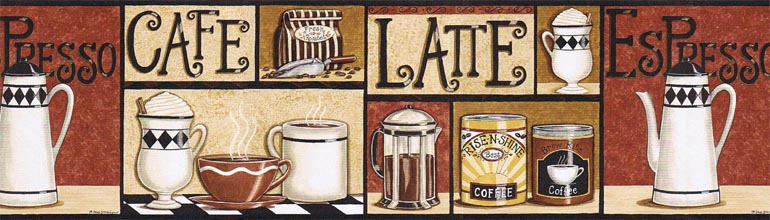 Details About D Strain Cafe Latte Espresso Wallpaper Border Klm43003b
