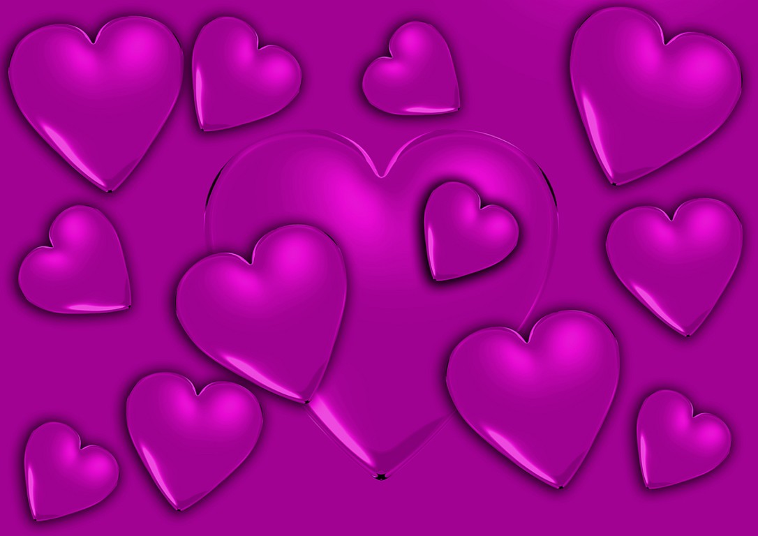 cute heart shape on purple background perfect for wallpaper backdrop  postcard background for your design Stock Photo  Alamy