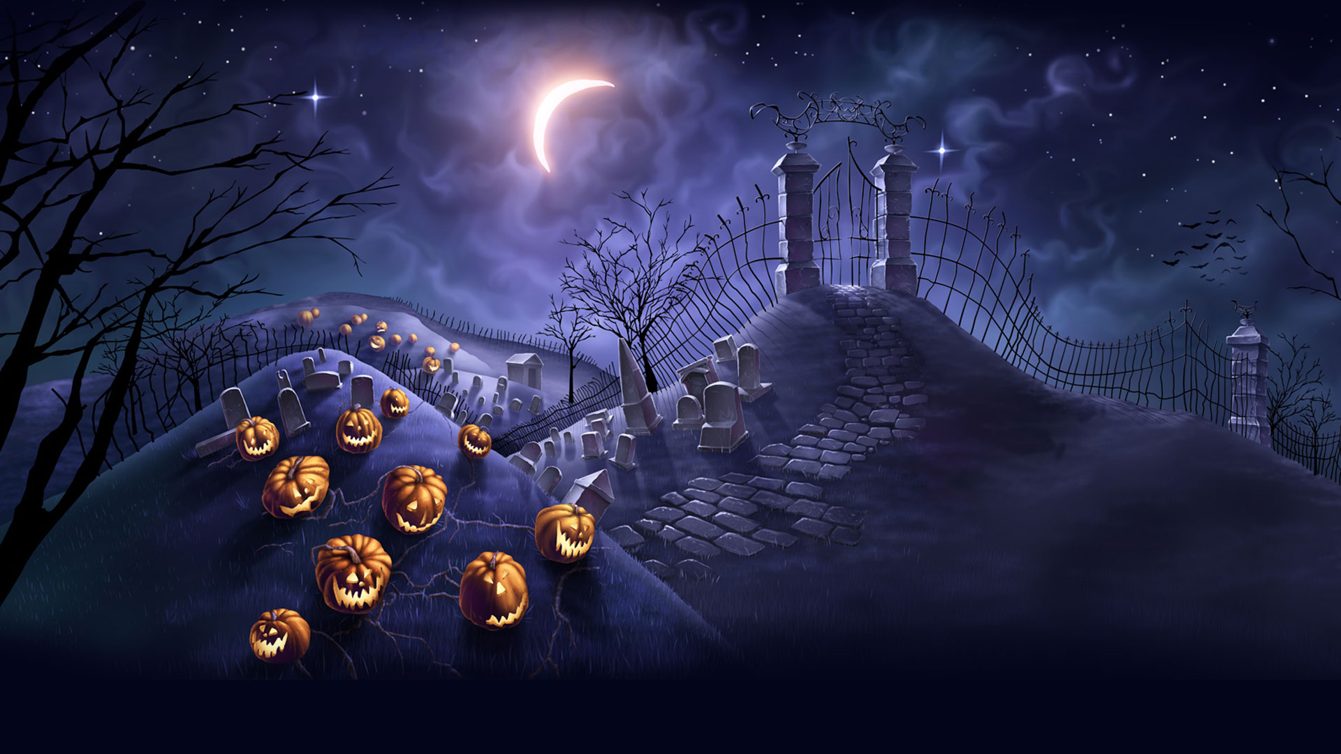 Scary Halloween Wallpaper HD Background Pumpkins
