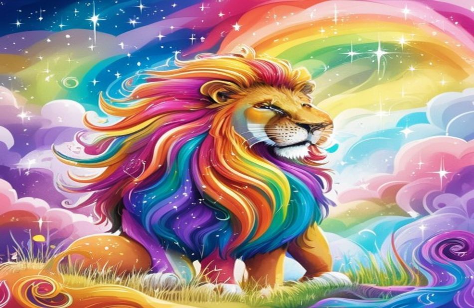 Rainbow Lion Wallpaper