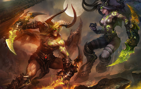 Wallpaper Demon Elf Hunter Warcraft Wow World Of Night