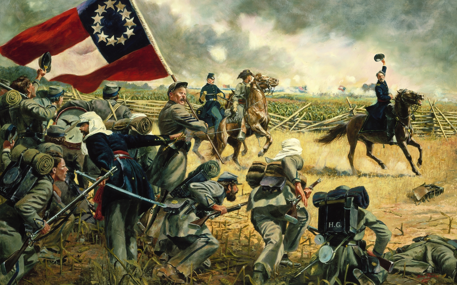 American Civil War Wallpaper Art Painting HD Desktop