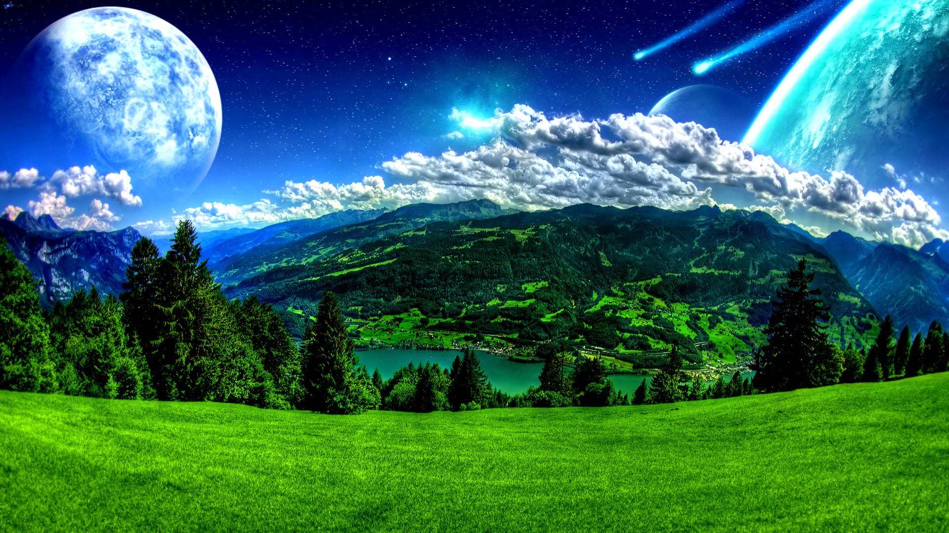 Landscapes Outer Wallpaper Space Moon