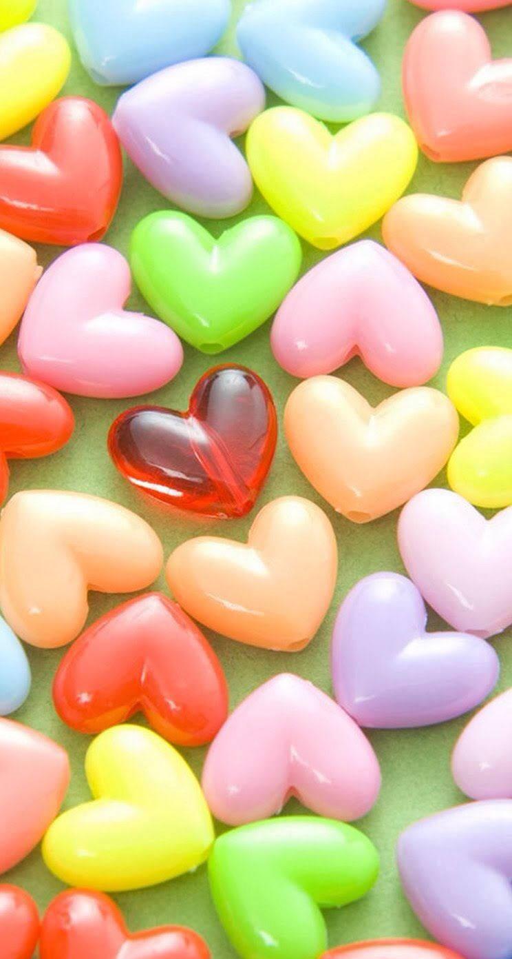 Heart Shaped Candy Girly iPhone Wallpaper
