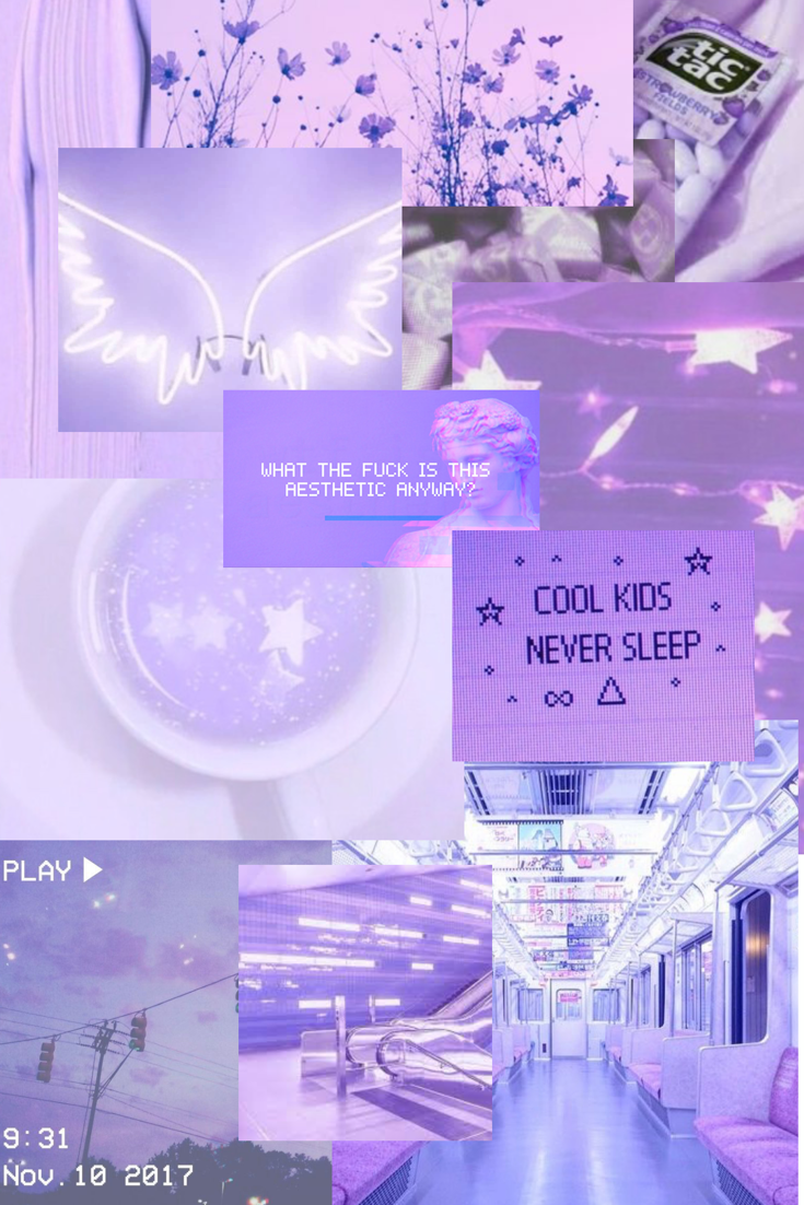 An Aesthetic Pastel Purple Collage I Made