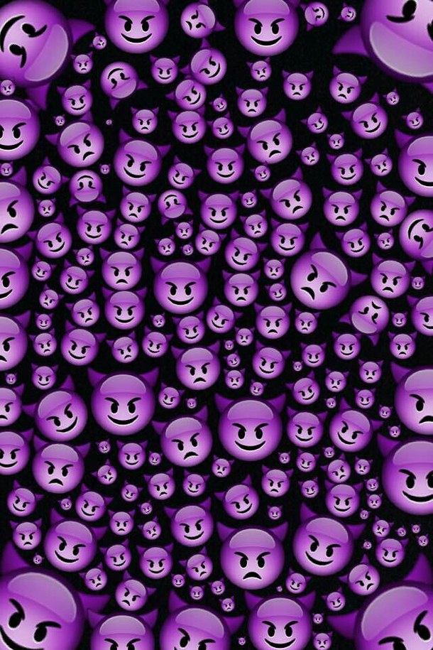 Cute Emoji Purple Wallpaper iPhone