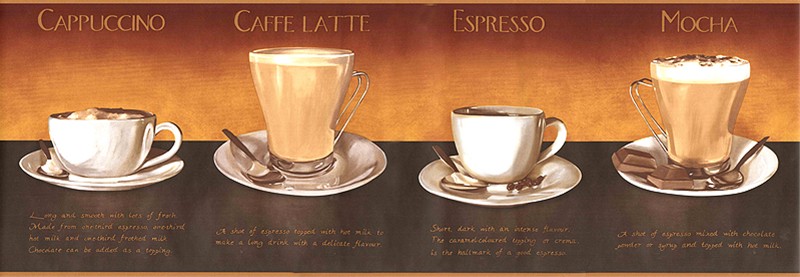 Coffee Wallpaper Border Aw0709b Cafe Decor Espresso Cappuccino