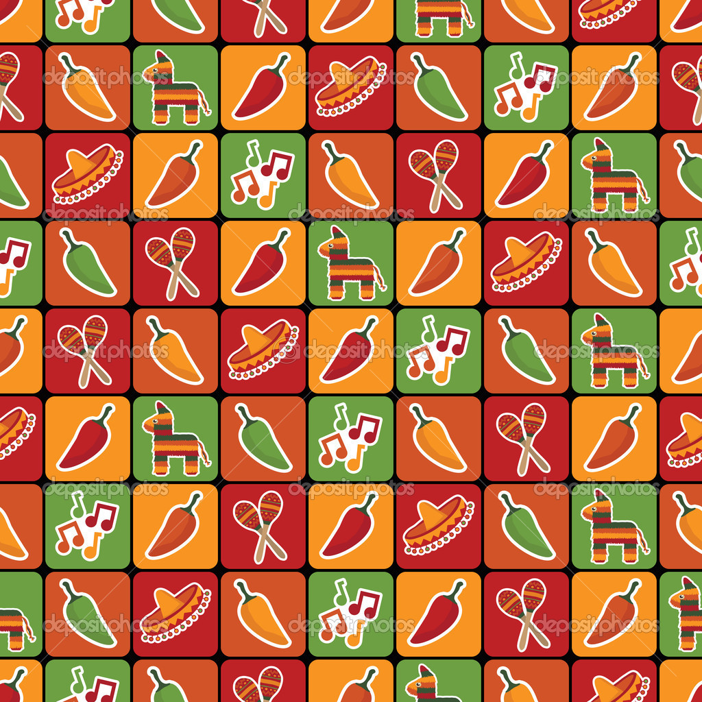 Mexican Pattern Wallpaper Themed