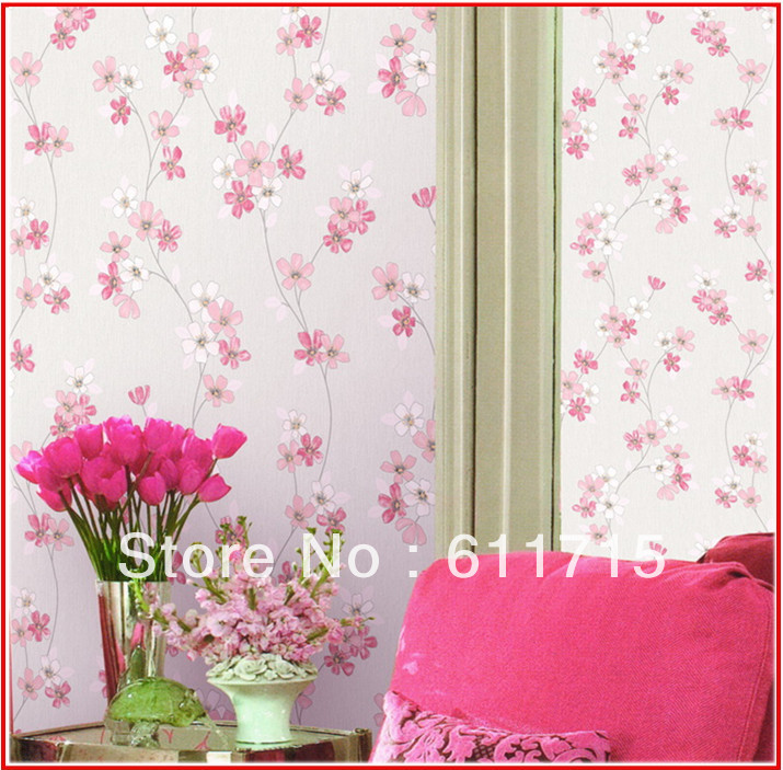 Buy Shipping Pink Wallpaper Elegant Floral Design