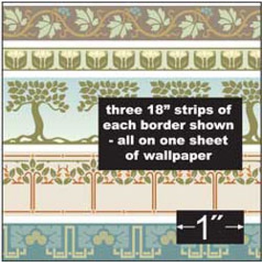 Inch Scale Dollhouse Miniature Wallpaper Arts And Crafts Borders
