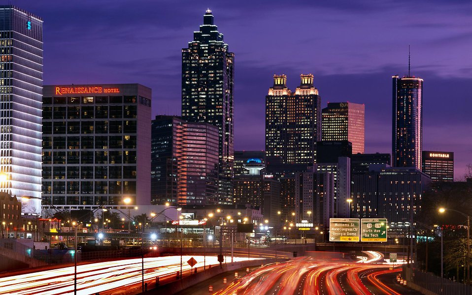 Atlanta Skyline Stock Photo At Dusk