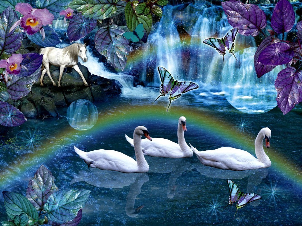 Swan Daydream Daydreaming Wallpaper