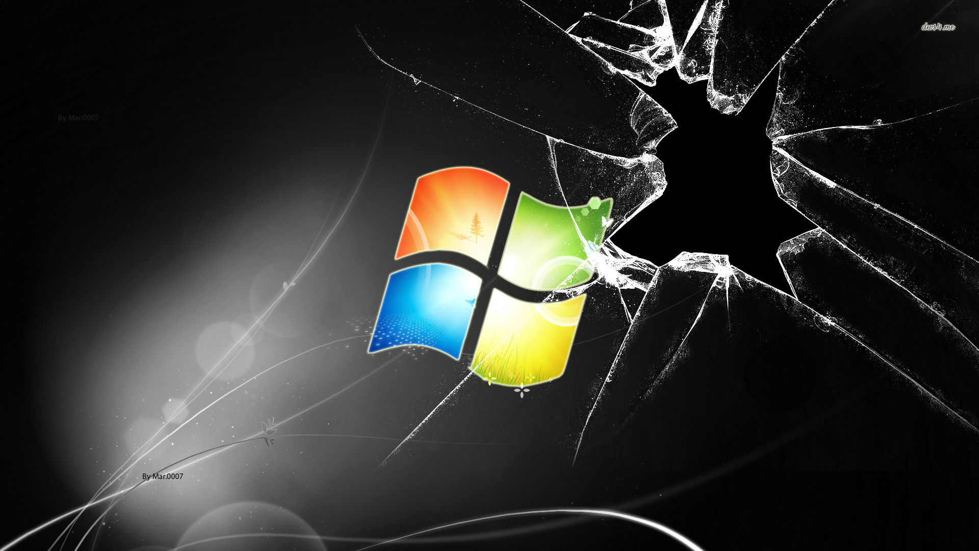 Broken Glass Windows Logo Wallpaper Puter