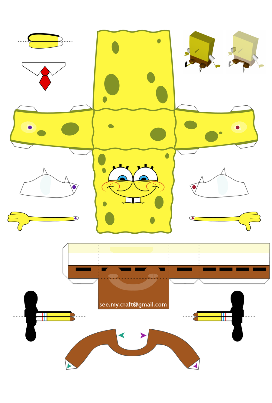 Spongebob Papercraft   Instructions by kamibox on